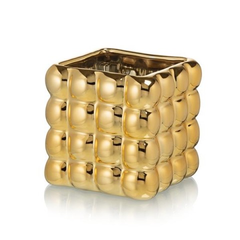 BUBBLE CUBE 11.5X11.5X11.7 GOLD EFFECT